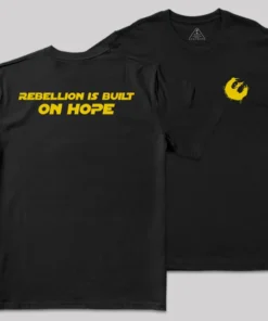 Alternative view of Rebellion Is Built On Hope Front and Back Printed Geek T-Shirt