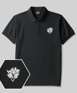 Clicker Emblem Geek Embroidered Polo Shirts