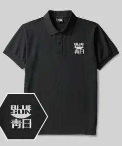 Blue Sun Geek Embroidered Polo Shirts