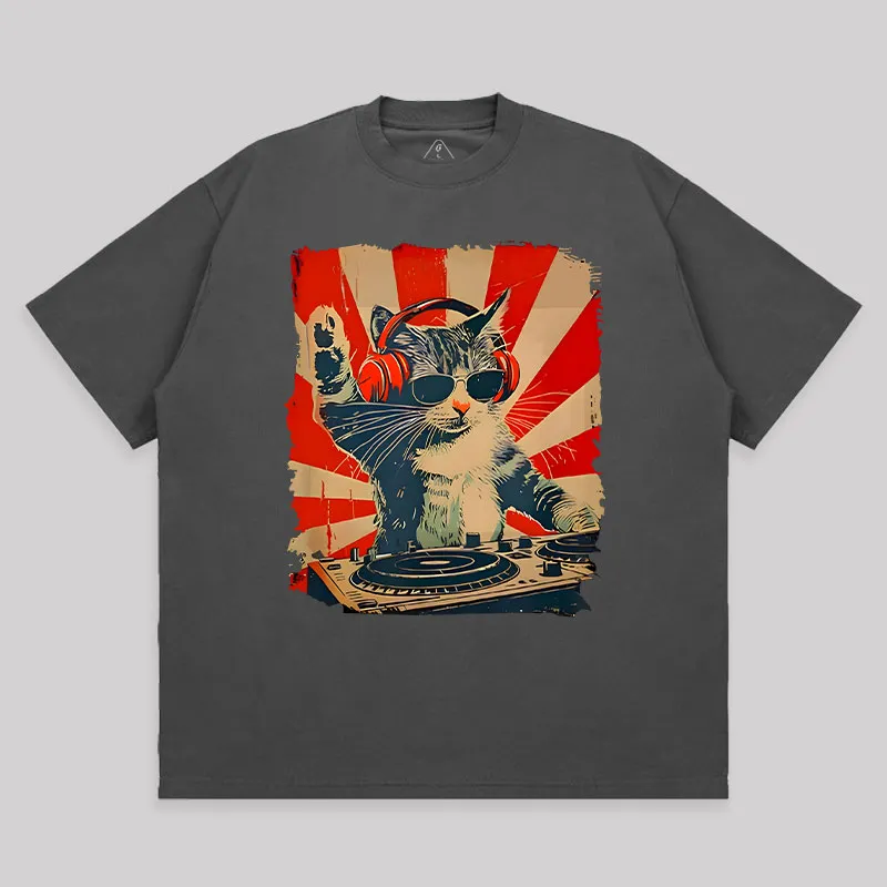 Rock Music Cat Unisex Oversized T-shirt - Image 7