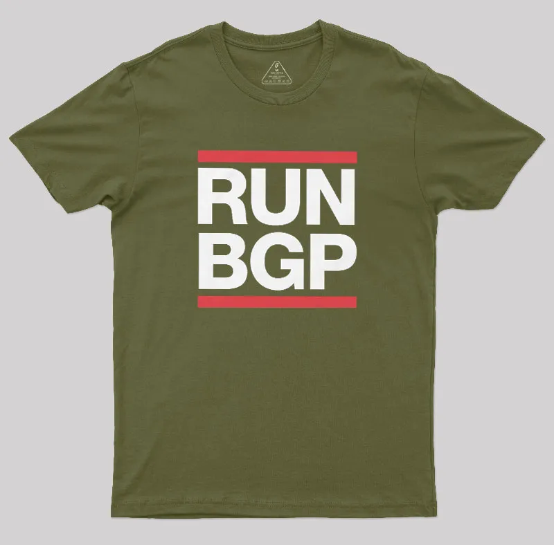 Run BGP Funny Network Engineer Geek T-Shirt - Image 3