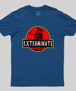 Alternative view of Darlek Exterminate Jurassic Park Dr Who Geek T-Shirt