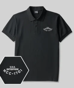 Scifi Spacecraft Geek Embroidered Polo Shirts