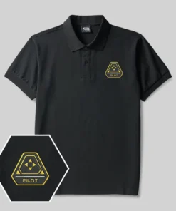 Pilot (Alien) Geek Embroidered Polo Shirts