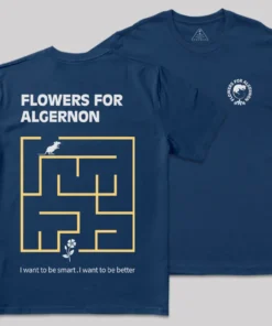 Alternative view of Labyrinth of Algernon Front and Back Printed Geek T-Shirt