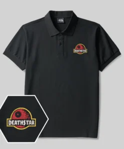 Alternative view of DeathStar Geek Embroidered Polo Shirts