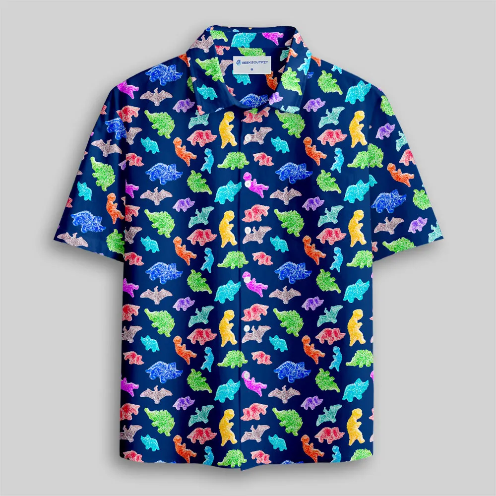 Sour Gummy Dinosaurs Button Up Pocket Shirt