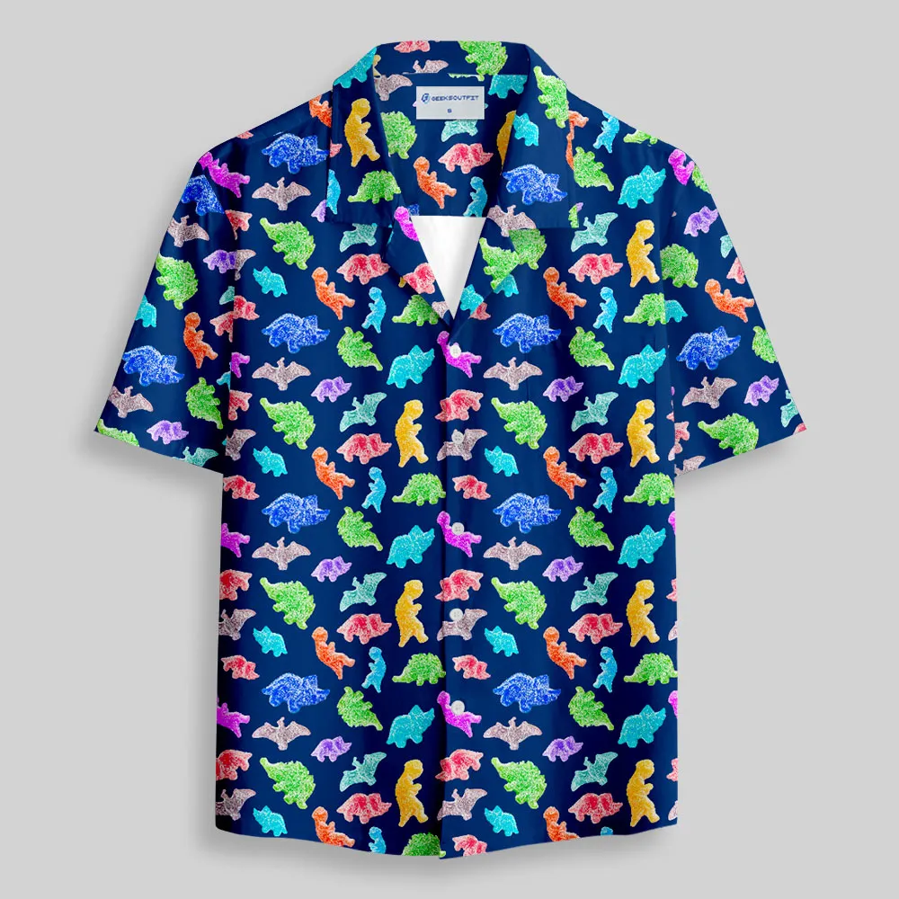 Sour Gummy Dinosaurs Button Up Pocket Shirt - Image 2
