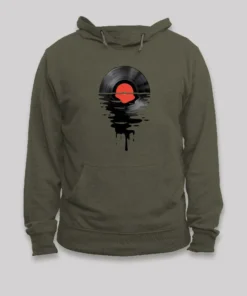 Vinyl LP Music Record Sunset Geek Hoodie