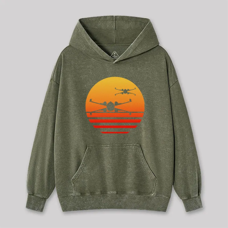 Sunset Wing Starfighter Washed Hoodie - Image 4