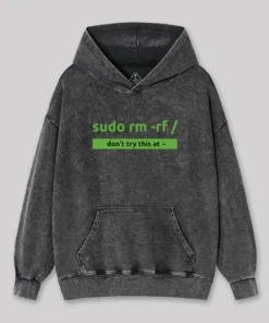 Sudo Linux Programming Command Washed Hoodie