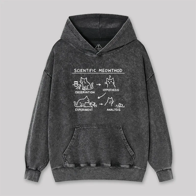 Scientific Meowthod Washed Hoodie