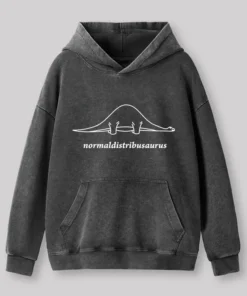Normal Distribution Dinosaur Washed Hoodie