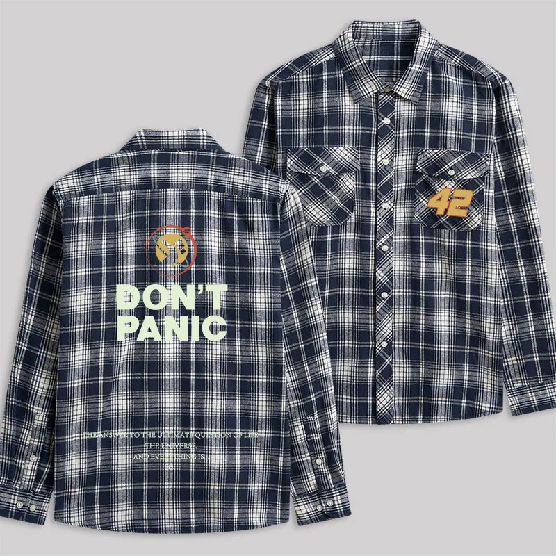 Don't Panic Plaid Flannel Shirt - Image 4