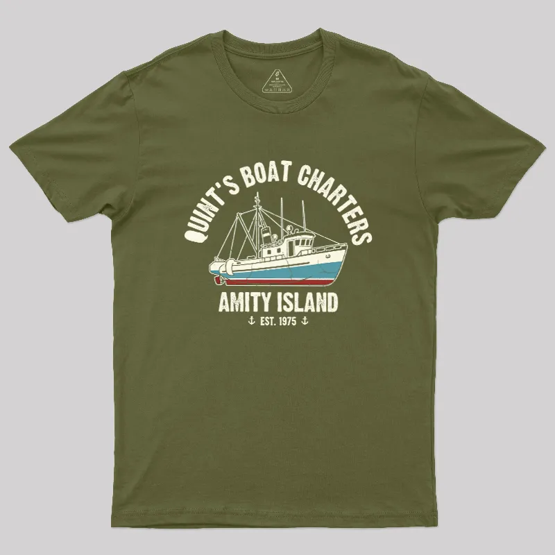 Quint's Boat Charters Geek T-Shirt - Image 3
