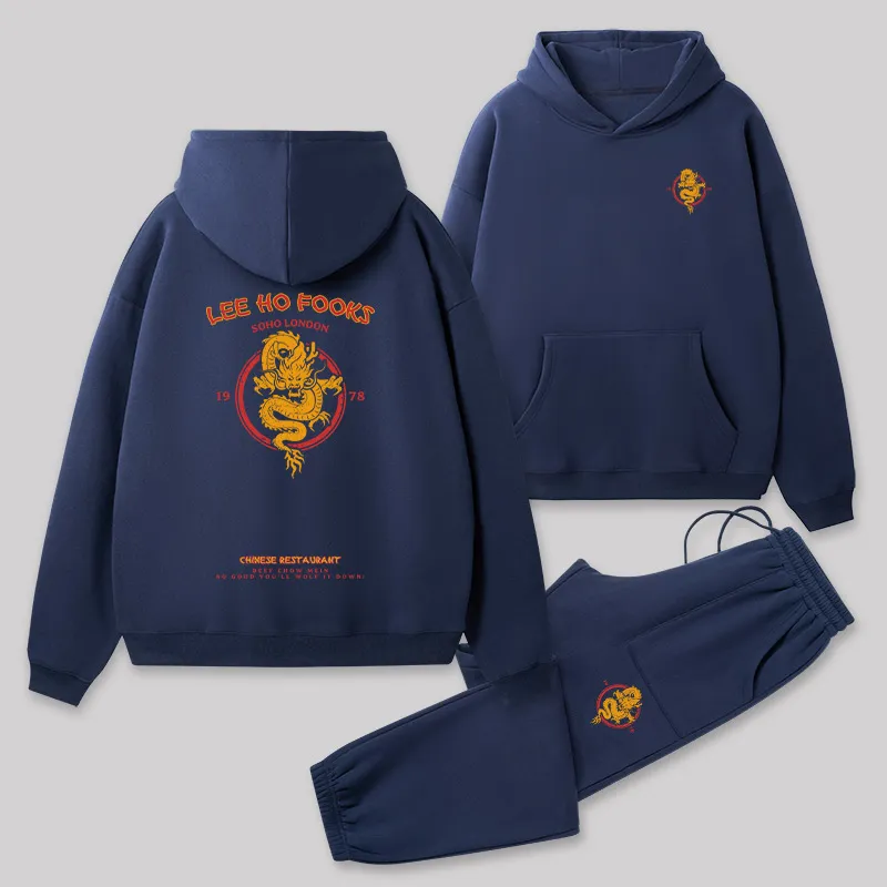 Lee Ho Fooks Vintage Front and Back Printed Geek Fleece Hoodie Set - Image 2