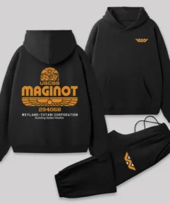 Maginot Legacy Front and Back Printed Geek Fleece Hoodie Set