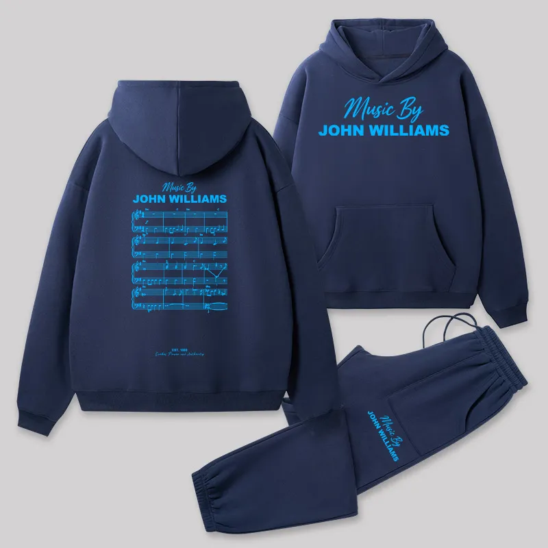 Music by John Williams Front and Back Printed Geek Fleece Hoodie Set - Image 2