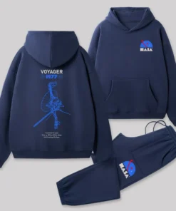 Alternative view of VOYAGER 1977 Front and Back Printed Geek Fleece Hoodie Set