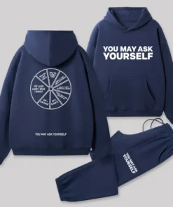 Alternative view of You May Ask Yourself Front and Back Printed Geek Fleece Hoodie Set