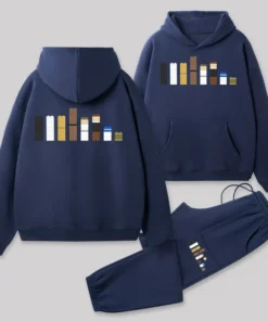 Alternative view of Building Blocks Front and Back Printed Geek Fleece Hoodie Set