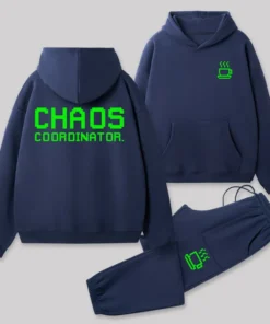 Alternative view of Chaos Front and Back Printed Geek Fleece Hoodie Set