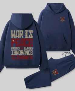 Alternative view of Dystopia Truths Front and Back Printed Geek Fleece Hoodie Set