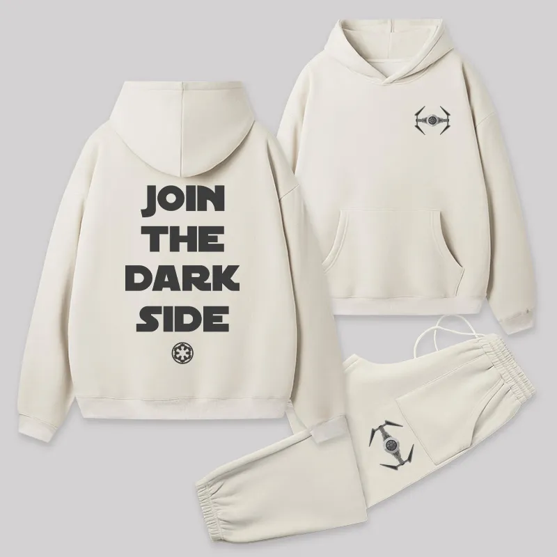 Join The Dark Side Front and Back Printed Geek Fleece Hoodie Set - Image 3