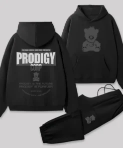 Alternative view of Prodigy Corp Front and Back Printed Geek Fleece Hoodie Set