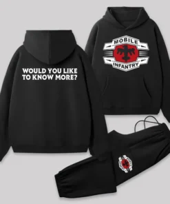 Scifi Space Recruit Front and Back Printed Geek Fleece Hoodie Set