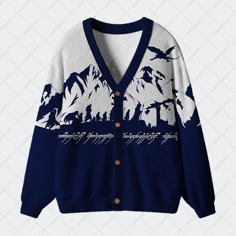 Mountains Geek Ugly Cardigan Sweaters