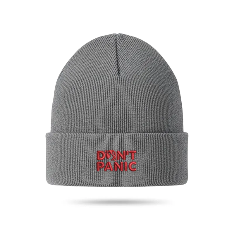 Don't Panic Geek Embroidered Beanie - Image 2
