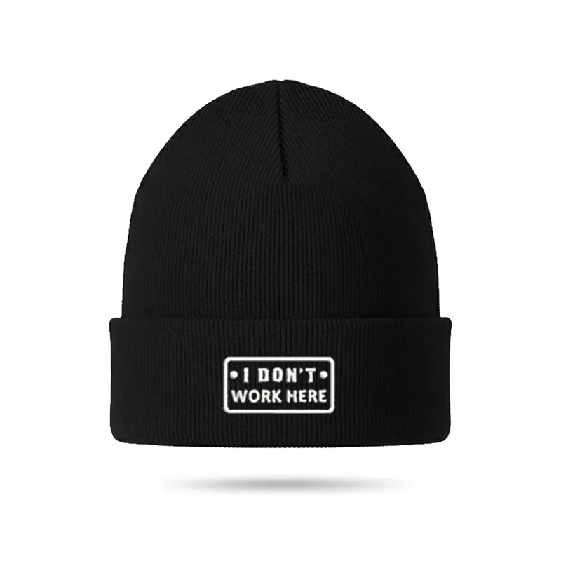 I Don't Work Here Geek Embroidered Beanie