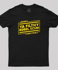 Alternative view of Merry Christmas Rebel Scum Geek T-Shirt