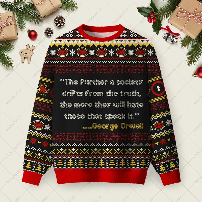 The Further A Society Ugly Christmas Fuzzy Fleece Sweatshirt