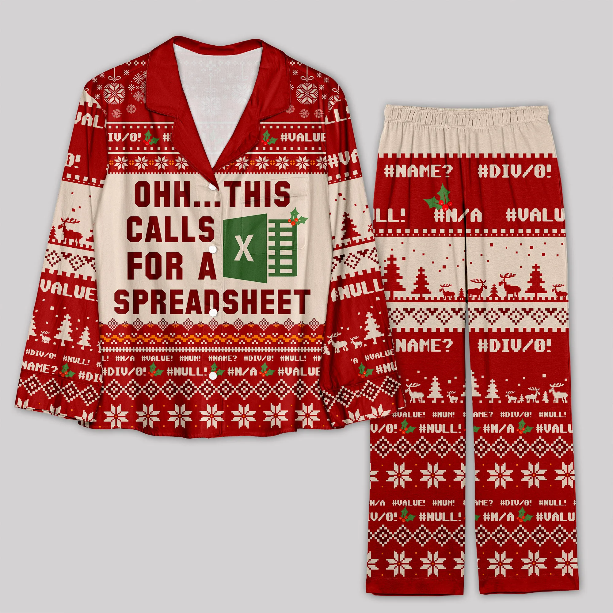 Ohh This Calls for a Spreadsheet Red Geek Pajama Sets