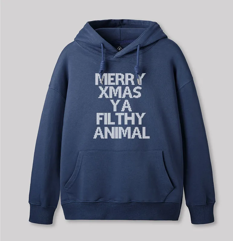 Merry Xmas Ya Filthy Animal Geek Hoodie - Image 7
