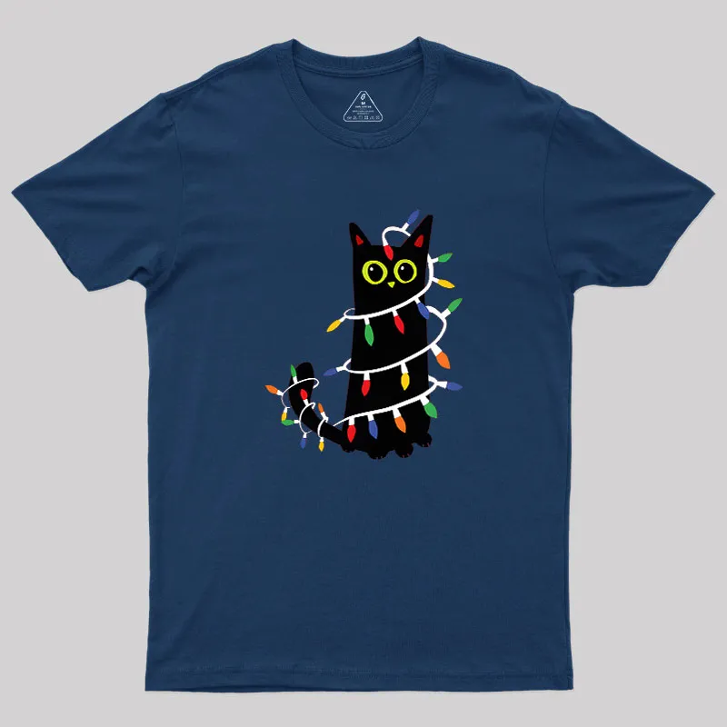 Festive Feline Geek T-Shirt - Image 2