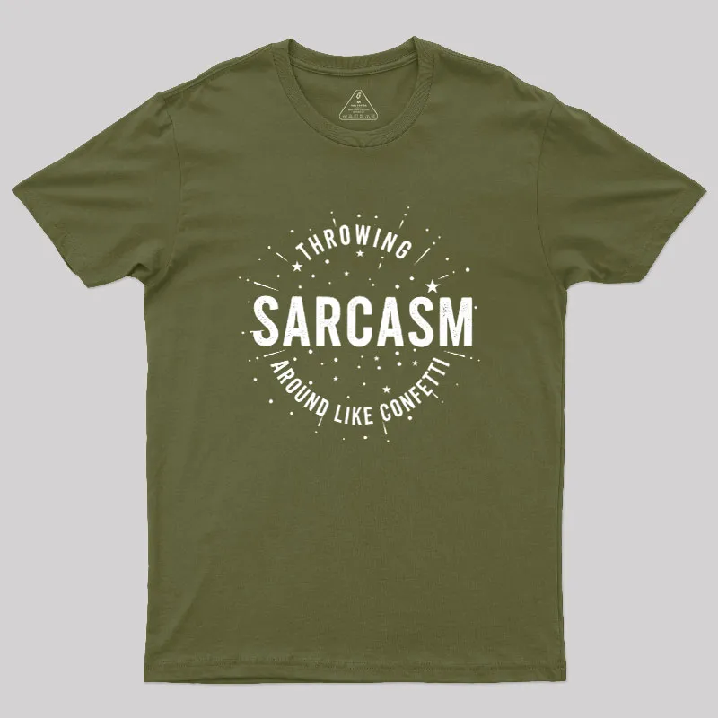 Throwing Sarcasm Geek T-Shirt - Image 3