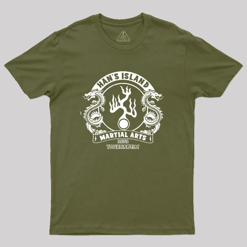 Han's Island Martial arts tournament Geek T-Shirt - Image 3