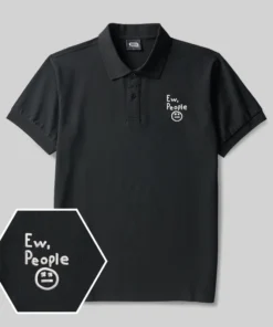 EW People Geek Embroidered Polo Shirts