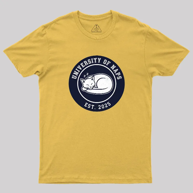 University of Naps Sleeping Cat Geek T-Shirt - Image 8