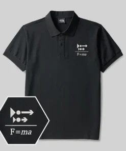 Newton’s Push Geek Embroidered Polo Shirts