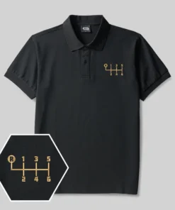 Manual Elegance Geek Embroidered Polo Shirts