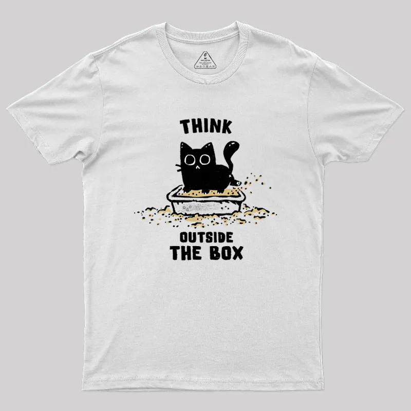 Think Outside The Cat Box Geek T-Shirt - Image 10