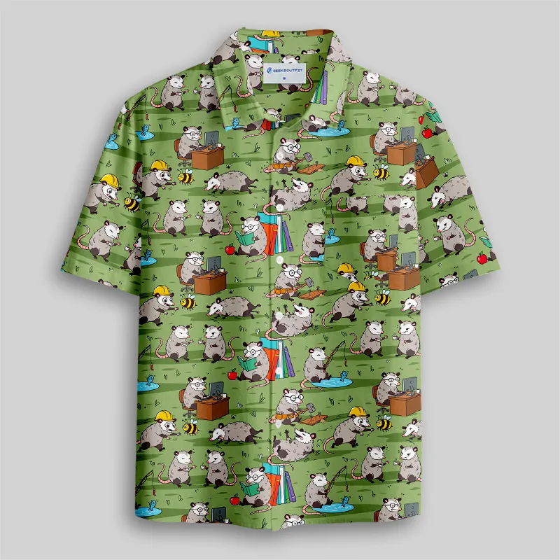 Busy Possums Button Up Pocket Shirt