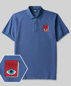 Alternative view of 1984 Eye Geek Embroidered Polo Shirts