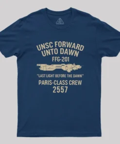 Alternative view of UNSC Forward Unto Dawn Geek T-Shirt