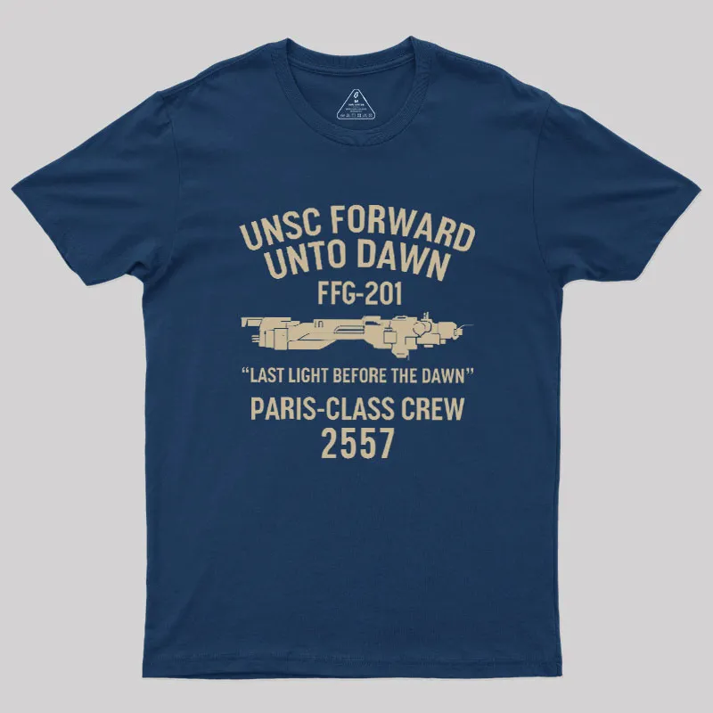 UNSC Forward Unto Dawn Geek T-Shirt - Image 2