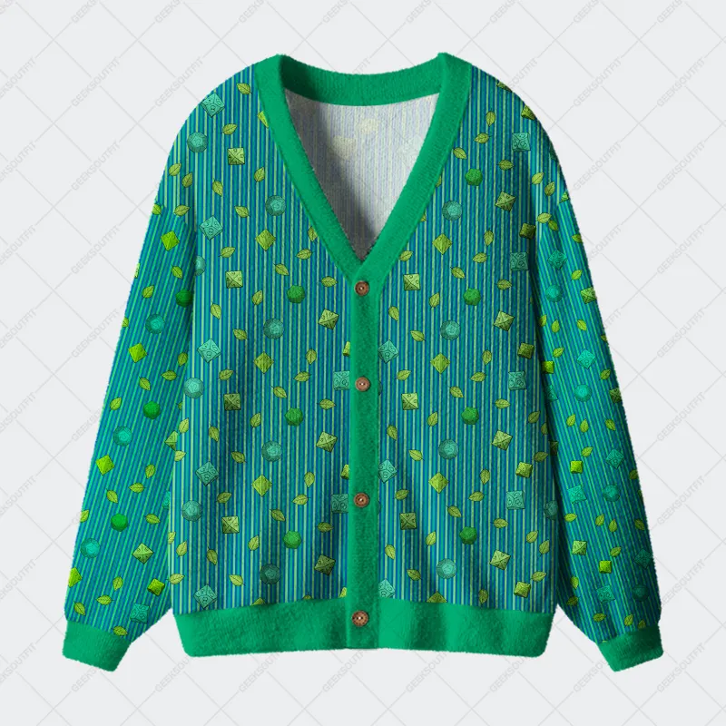 DND Mystic Green Geek Ugly Cardigan Sweaters